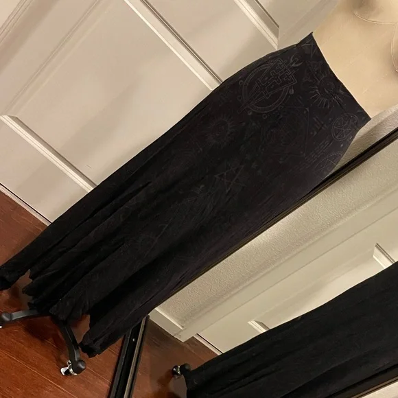 Killstar Black Maxi Skirt with Occult Patterns - Picture 6 of 9